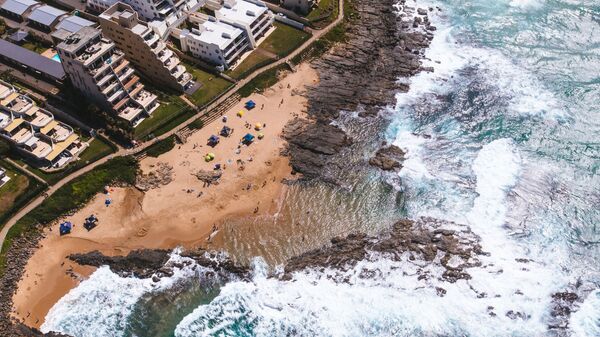 A drone view on an ocean coastline in Durban,  South Africa - Sputnik International