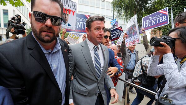 U.S. congressman Duncan Hunter (R-CA) arrives for a motions hearing in his upcoming campaign financing trial at federal court in San Diego - Sputnik International