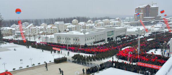 North Korean leader Kim Jong-un attends a ceremony at the township of Samjiyon County, North Korea, in this undated picture released by North Korea's Central News Agency (KCNA) on December 2, 2019. North Korean leader Kim Jong-un attends a ceremony at the township of Samjiyon County, North Korea, in this undated picture released by North Korea's Central News Agency (KCNA) on December 2, 2019. - Sputnik International