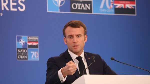 France's President Emmanuel Macron gives a press conference at the NATO summit at the Grove hotel in Watford, northeast of London on December 4, 2019.  - Sputnik International