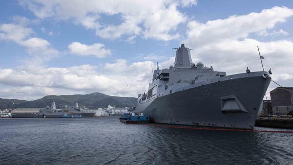 San Antonio-class amphibious transport dock ship USS New Orleans (LPD 18) is moored pierside at Commander, Fleet Activities Sasebo after completing her transit from San Diego, California. New Orleans - Sputnik International