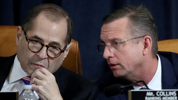U.S. House Judiciary Committee Chairman Jerry Nadler (D-NY) and ranking member Rep. Doug Collins (R-GA) confer during a House Judiciary Committee hearing on the impeachment Inquiry into U.S. President Donald Trump on Capitol Hill in Washington, U.S., December 4, 2019 - Sputnik International