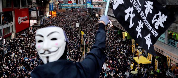 Protesters march for human rights in Hong Kong Protesters march for human rights in Hong Kong - Sputnik International