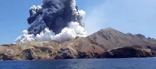 Smoke from the volcanic eruption of Whakaari, also known as White Island, is pictured from a boat, New Zealand December 9, 2019 in this picture grab obtained from a social media video Smoke from the volcanic eruption of Whakaari, also known as White Island, is pictured from a boat, New Zealand December 9, 2019 in this picture grab obtained from a social media video - Sputnik International