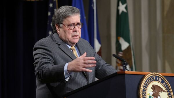 US Attorney General William Barr speaks at an event announcing the recipients of the third annual Attorney General’s Award for Distinguished Service in Policing - Sputnik International