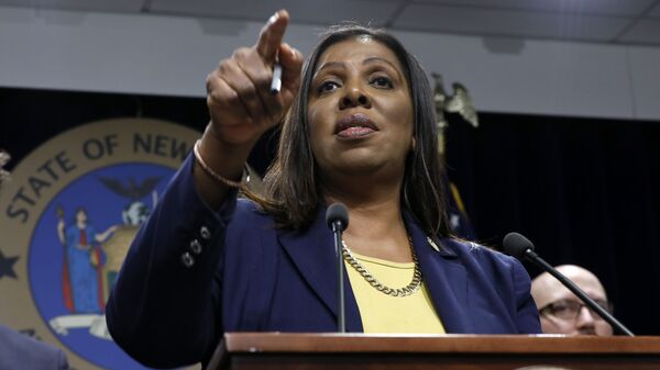 New York State Attorney General Letitia James during a news conference at her office in New York - Sputnik International