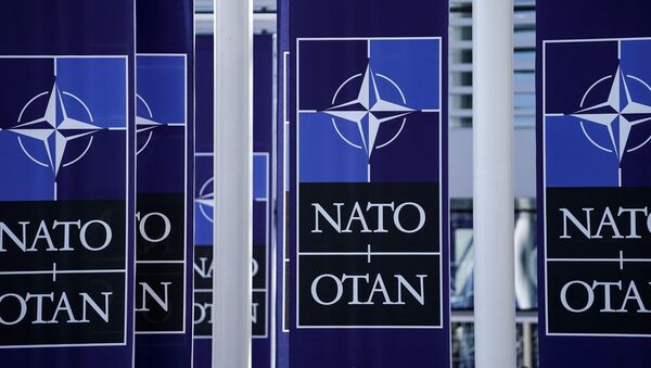 A picture taken on November 20, 2019 shows   NATO flags at the NATO headquarters in Brussels, during a NATO Foreign Affairs ministers' summit. - NATO Foreign Affairs ministers are meeting ahead of a NATO leaders' summit in London on December 3 and 4, 2019 - Sputnik International
