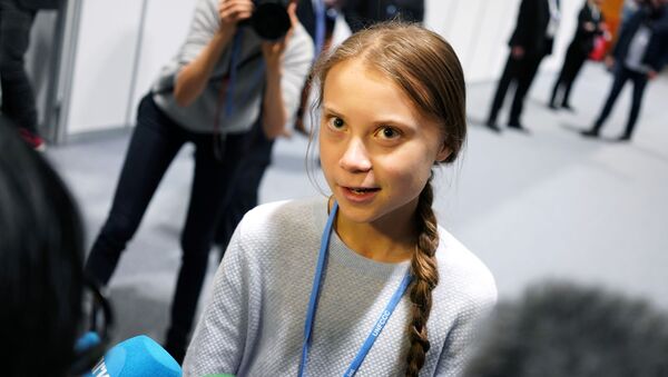 Climate change activist Greta Thunberg speaks to media during COP25 climate summit in Madrid, Spain, December 9, 2019 - Sputnik International