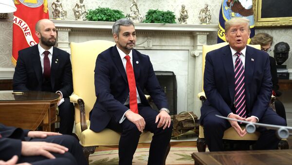 U.S. President Donald Trump and President of Paraguay Mario Abdo Benitez in the Oval Office of the White House - Sputnik International