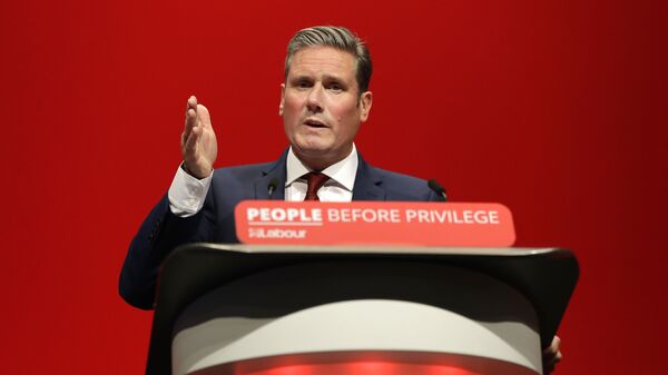 FILE - In this Monday, 23 September 2019 file photo, Britain's Shadow Brexit Secretary Sir Keir Starmer speaks on stage during the Labour Party Conference at the Brighton Centre in Brighton, England. - Sputnik International