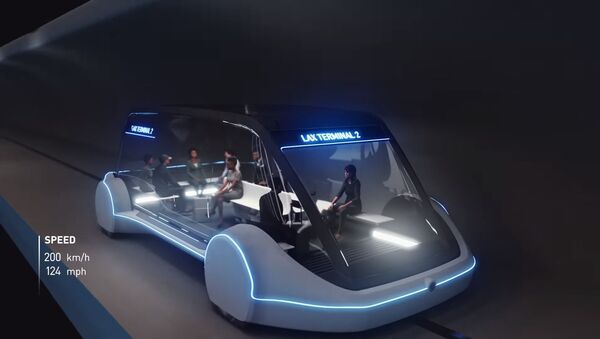 A vehicle from The Boring Company concept video for high-speed underground public transportation system called Loop - Sputnik International