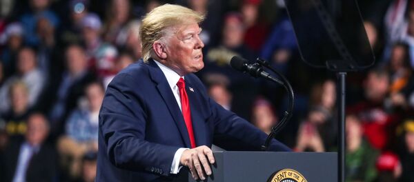 U.S. President Donald Trump reacts while speaking during a campaign rally in Battle Creek, Michigan, U.S., December 18, 2019.  - Sputnik International