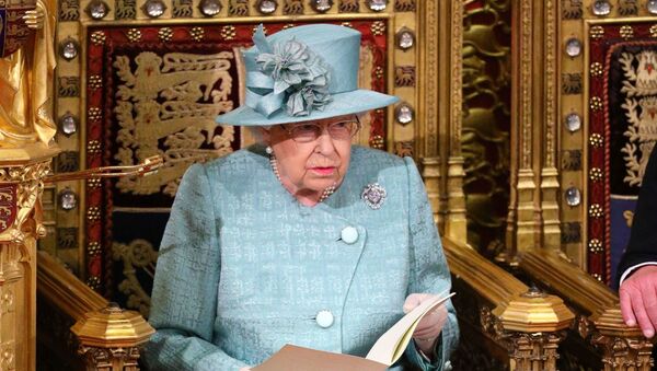 Britain's Queen Elizabeth delivers the Queen's Speech during the State Opening of Parliament in the House of Lords at the Palace of Westminster in London, Britain December 19, 2019.  - Sputnik International