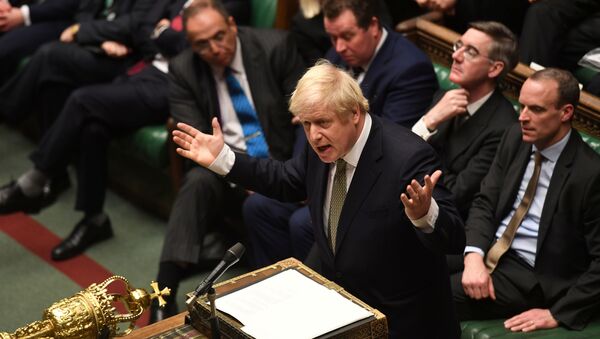 Britain's Prime Minister Boris Johnson speaks during the debate on the Queen's Speech in the House of Commons Chamber, in London, Britain December 19, 2019 - Sputnik International