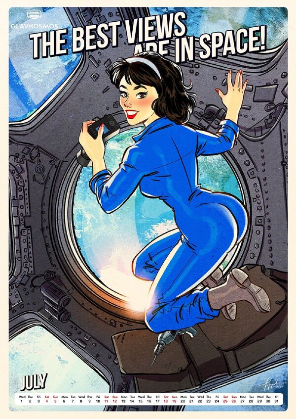One of the twelve beauties in a pin-up calendar by Roscosmos - Sputnik International