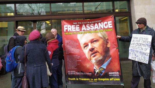 A rally in support of Assange in London - Sputnik International