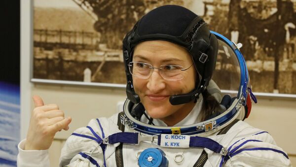 International Space Station (ISS) crew member Christina Koch at the Baikonur Cosmodrome, Kazakhstan - Sputnik International
