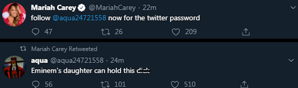 ‘Eminem Has a Little Penis’: Hacker Hijacks Mariah Carey’s Twitter Account, Online Chaos Ensues - Sputnik International