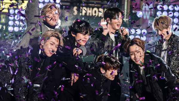 BTS performs during New Year's Eve celebrations in Times Square in the Manhattan borough of New York, U.S., December 31, 2019.   - Sputnik International