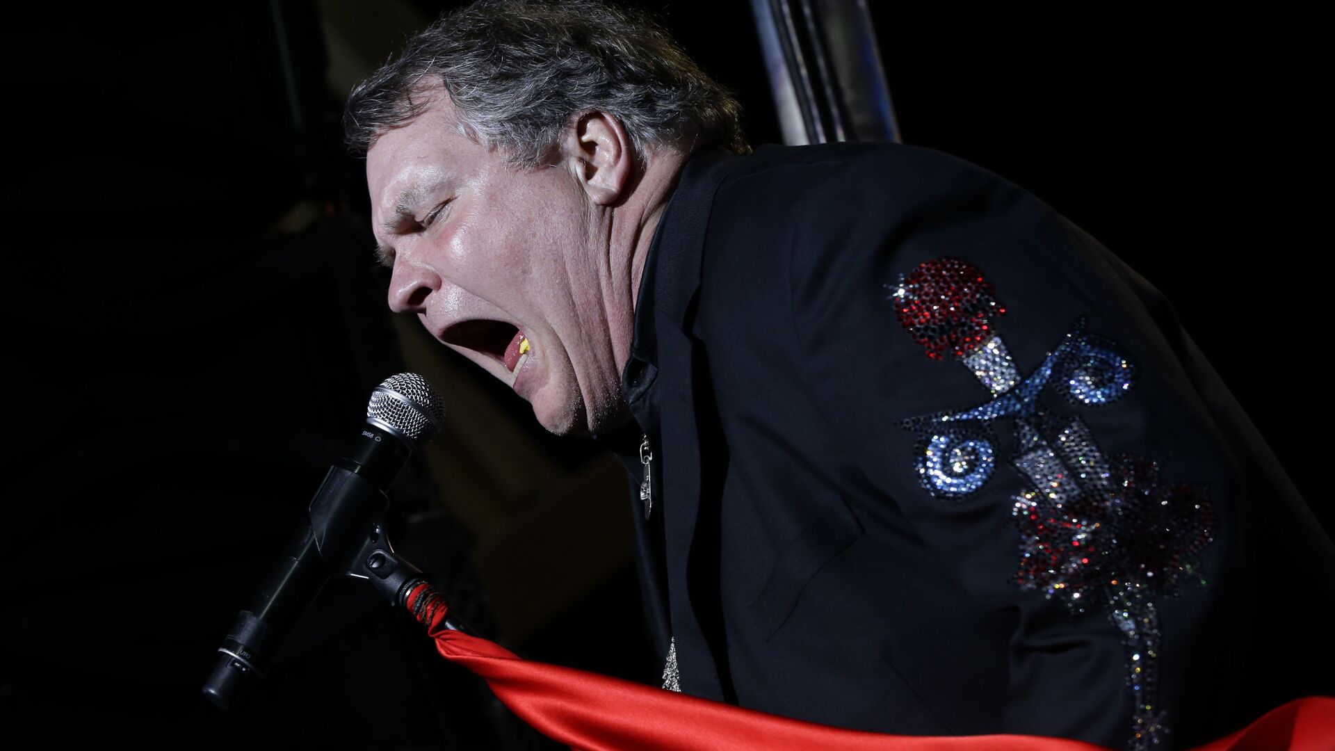 Singer Meat Loaf performs in support of Republican presidential candidate and former Massachusetts Gov. Mitt Romney at the football stadium - Sputnik International, 1920, 27.01.2022