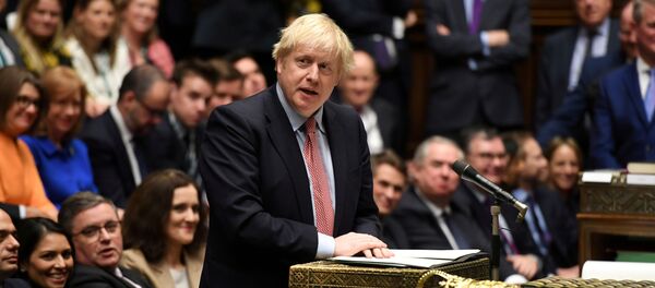 Britain's Prime Minister Boris Johnson speaks during a lawmakers meeting to elect a speaker, in London, 17 December 2019. Britain's Prime Minister Boris Johnson speaks during a lawmakers meeting to elect a speaker, in London, 17 December 2019. - Sputnik International