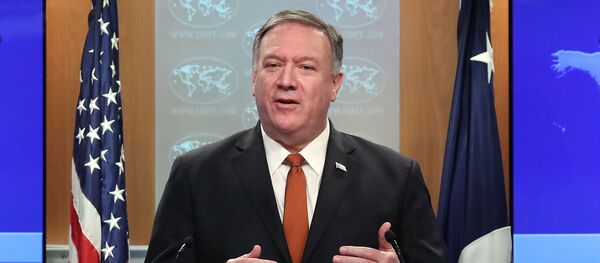 In this file photo taken on November 26, 2019, US Secretary of State Mike Pompeo speaks to the media in the briefing room at the State Department in Washington, DC.  - Sputnik International