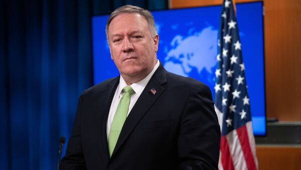 In this file photo taken on December 11, 2019 US Secretary of State Mike Pompeo holds a press conference at the State Department in Washington, DC.  - Sputnik International