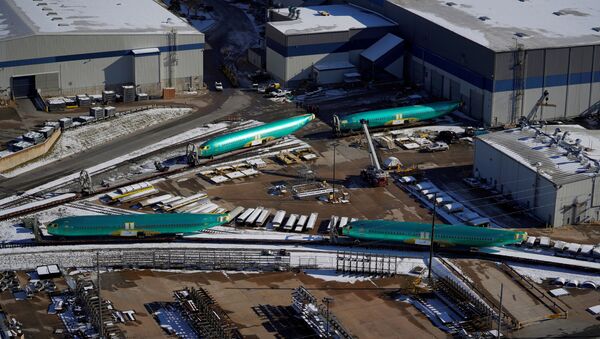 FILE PHOTO: Airplane fuselages bound for Boeing's 737 Max production facility await shipment on rail sidings at their top supplier, Spirit AeroSystems Holdings Inc, in Wichita, Kansas, U.S. December 17, 2019 - Sputnik International