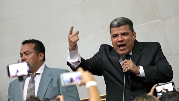 Lawmaker Luis Parra speaks during a swearing-in ceremony at Venezuela's National Assembly in Caracas, Venezuela January 5, 2020 - Sputnik International