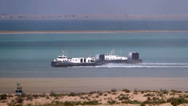 Amphibious hovercraft participating during the final day of the Gulf Shield 1 military drills in the eastern Saudi Arabian region of Dhahran - Sputnik International