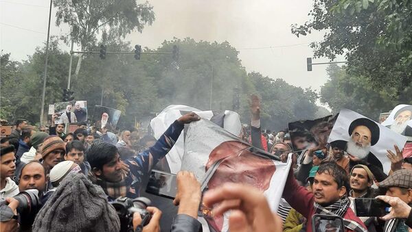 Protests Against Killing of Soleimani Held Outside US Embassy in New Delhi - Sputnik International