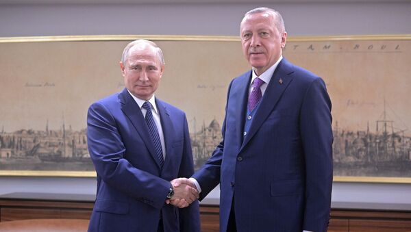 Russian President Vladimir Putin Holds One-on-One Metting With Turkish Counterpart Recep Erdogan - Sputnik International