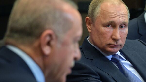 Russian President Vladimir Putin mets with Turkish President Erdogan - Sputnik International