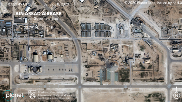 Satellite Photos Allegedly Show Damage on US Iraqi Airbase from Iranian Missiles Satellite Photos Allegedly Show Damage on US Iraqi Airbase from Iranian Missiles - Sputnik International