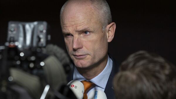 Dutch Foreign Minister Stef Blok speaks with the media as he arrives for a meeting of EU foreign ministers at the European Convention Center in Luxembourg, Monday, Oct. 14, 2019 - Sputnik International