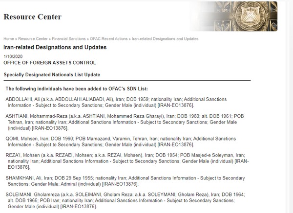 US Slaps New Anti-Iran Sanctions After Attacks on American, Allied Forces in Iraq US Slaps New Anti-Iran Sanctions After Attacks on American, Allied Forces in Iraq - Sputnik International