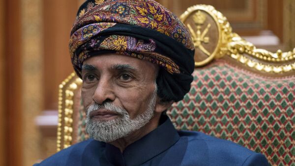 Sultan of Oman Qaboos bin Said al-Said sits during a meeting with Secretary of State Mike Pompeo at the Beit Al Baraka Royal Palace in Muscat, Oman, Monday,  Jan. 14, 2019 - Sputnik International