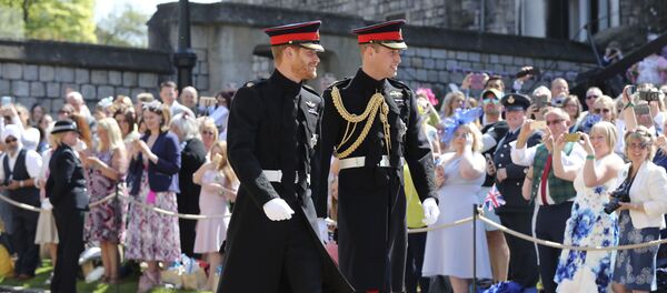 Britain's Prince Harry, left, and best man Prince William arrive for the wedding ceremony at St. George's Chapel in Windsor Castle in Windsor, near London, England, Saturday, May 19, 2018 Britain's Prince Harry, left, and best man Prince William arrive for the wedding ceremony at St. George's Chapel in Windsor Castle in Windsor, near London, England, Saturday, May 19, 2018 - Sputnik International