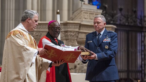 Today  WN Cathedral  blessed the official Bible for the new  Space Force DoD , which will be used to swear in all commanders of America's newest military branch - Sputnik International
