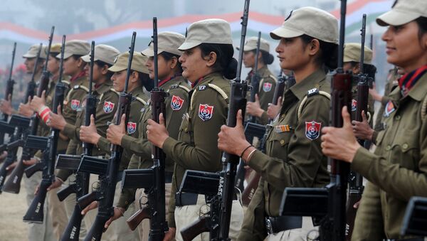 Indian Punjab state police women participate in a rehearsal for the upcoming 66th Republic Day parade in Amritsar on January 20, 2015. India will celebrate its 66th Republic Day on January 26 - Sputnik International