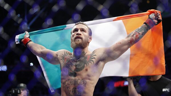 Conor McGregor celebrates after defeating Donald Cowboy Cerrone during a UFC 246 welterweight mixed martial arts bout Saturday, Jan. 18, 2020, in Las Vegas. - Sputnik International