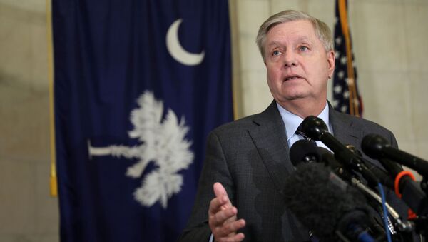 Sen. Lindsey Graham (R-SC) speaks to reporters outside his office, prior to the U.S. House of Representatives voting on two articles of impeachment against U.S. President Donald Trump on Capitol Hill in Washington, U.S., December 18, 2019.  - Sputnik International