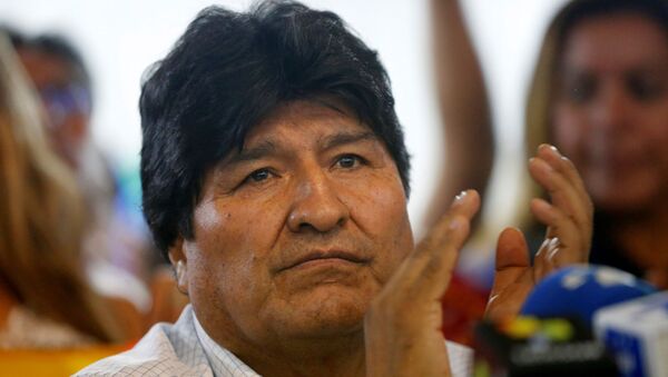 Former Bolivian President Evo Morales holds a news conference where he announced the candidates for president and vice president for his Movements for Socialism (MAS) coalition party, in Buenos Aires, Argentina January 19, 2020. - Sputnik International