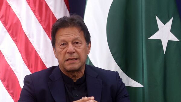 Pakistan's Prime Minister Imran Khan attends a bilateral meeting with U.S. President Donald Trump at the 50th World Economic Forum (WEF) annual meeting in Davos, Switzerland, January 21, 2020 - Sputnik International