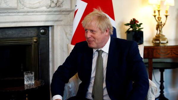 Britain's Prime Minister Boris Johnson speaks during a meeting with Egyptian President Abdel Fattah el-Sisi at 10 Downing Street in London, Britain, January 21, 2020 - Sputnik International