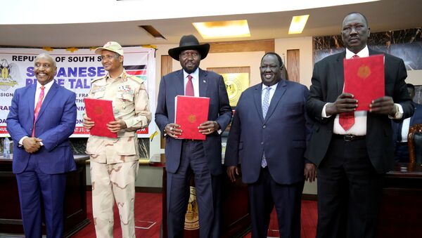 After signing Sudan's initial political and security deal with rebel group at the State House in Juba - Sputnik International