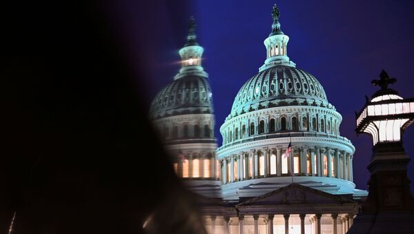 The U.S. Capitol is seen at night - Sputnik International