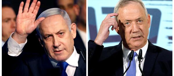 A combination picture shows Israeli Prime Minister Benjamin Netanyahu in Tel Aviv, Israel November 17, 2019, and leader of Blue and White party Benny Gantz in Tel Aviv, Israel November 20, 2019 - Sputnik International