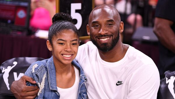 Kobe Bryant is pictured with his daughter Gianna at the WNBA All Star Game at Mandalay Bay Events Center Jul 27, 2019. - Sputnik International