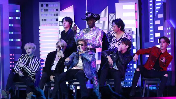 62nd Grammy Awards - Show - Los Angeles, California, U.S., January 26, 2020 - Lil' Nas X performs with BTS - Sputnik International